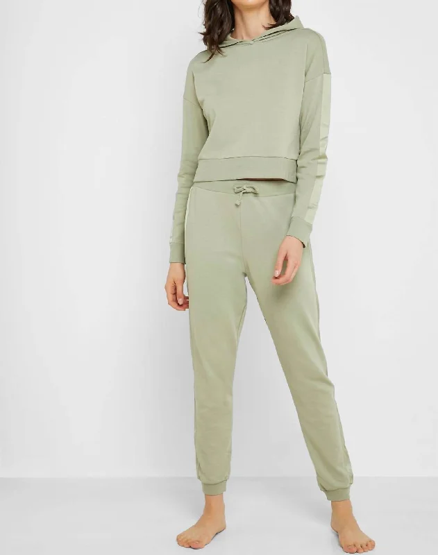 Satin Side Panel Jogger Casual Pants In Green Boutique Dress Online