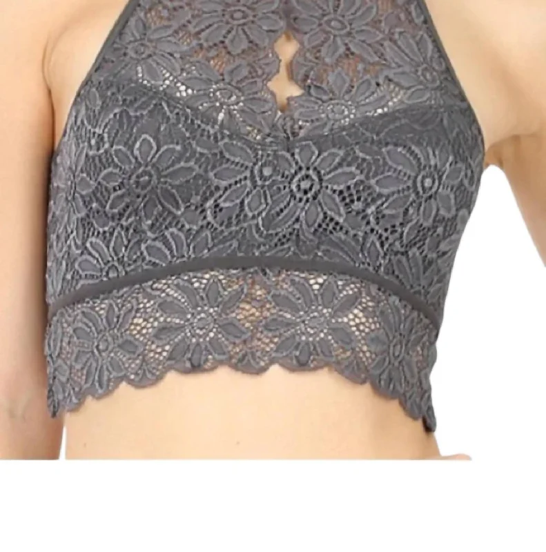 Lace Bralette In Gray Chic Casual Wardrobe Essentials