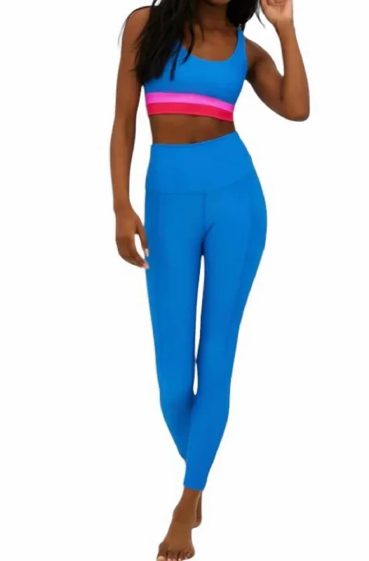 Mackenzie Summer Leggings In Blue Elegant Women's Clothing