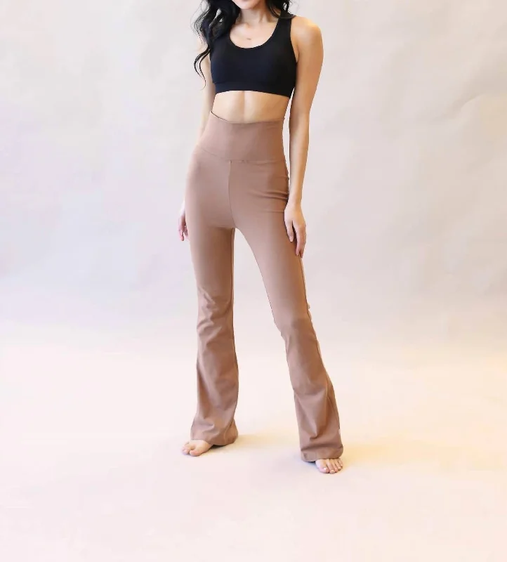 Bootcut Yoga Pants In Deep Camel Luxury Fashion