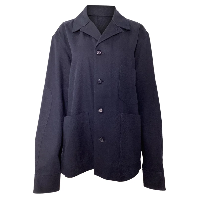 Acne Studios Media Work Jacket in Navy Blue Cotton Modern Women's Attire