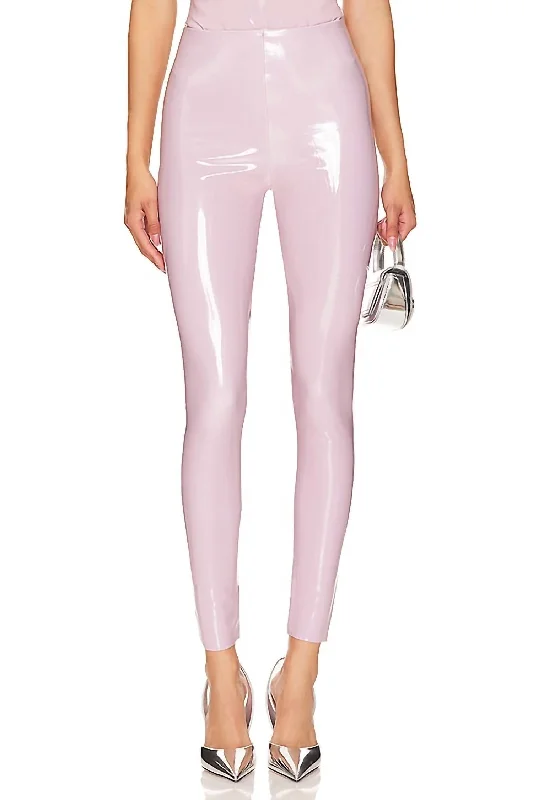 Perfect Faux Patent Leather Legging In Mauve Women's Activewear Attire