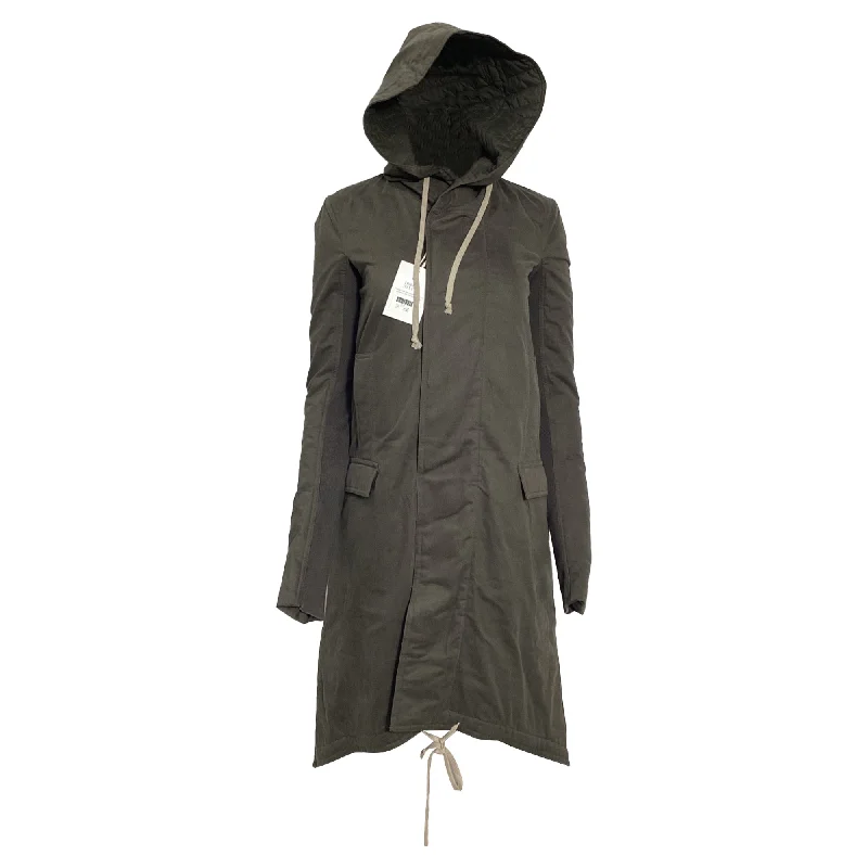 Rick Owens Fishtail Parka in Olive Cotton Women's Formal Apparel