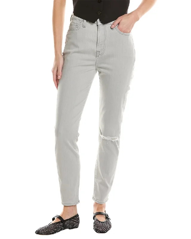 7 For All Mankind Ankle Gwenevere Cool Grey Skinny Jean Women's Travel Apparel