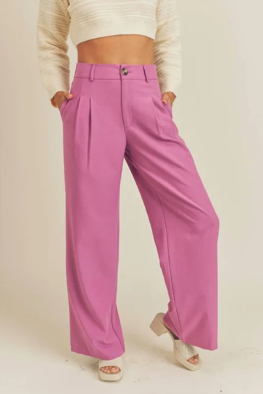 My Best Effort Wide Leg Trousers In Orchid Women's Comfy Attire For Lounging