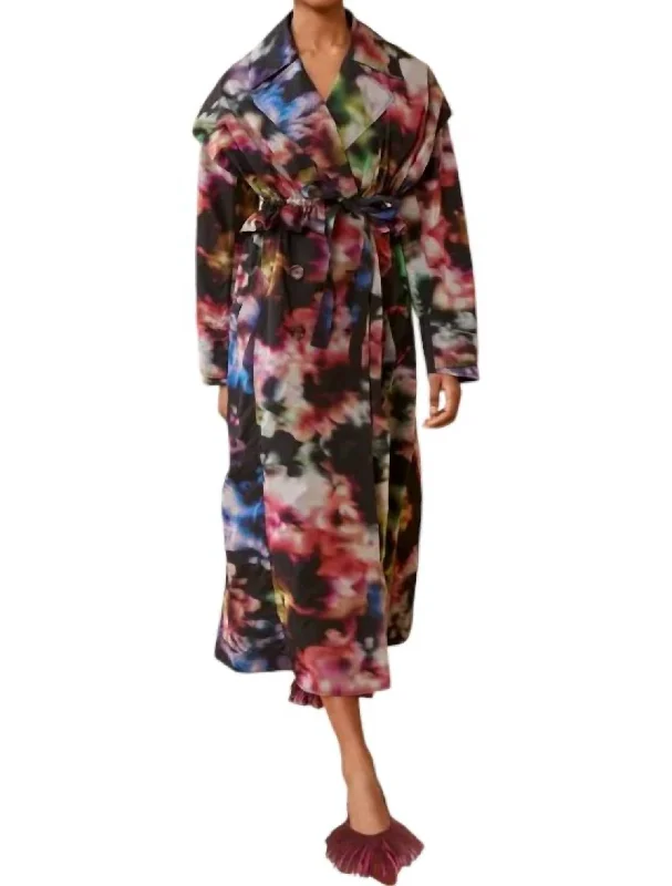 Sigrid Coat In Aura Women's Floral Print Outfit