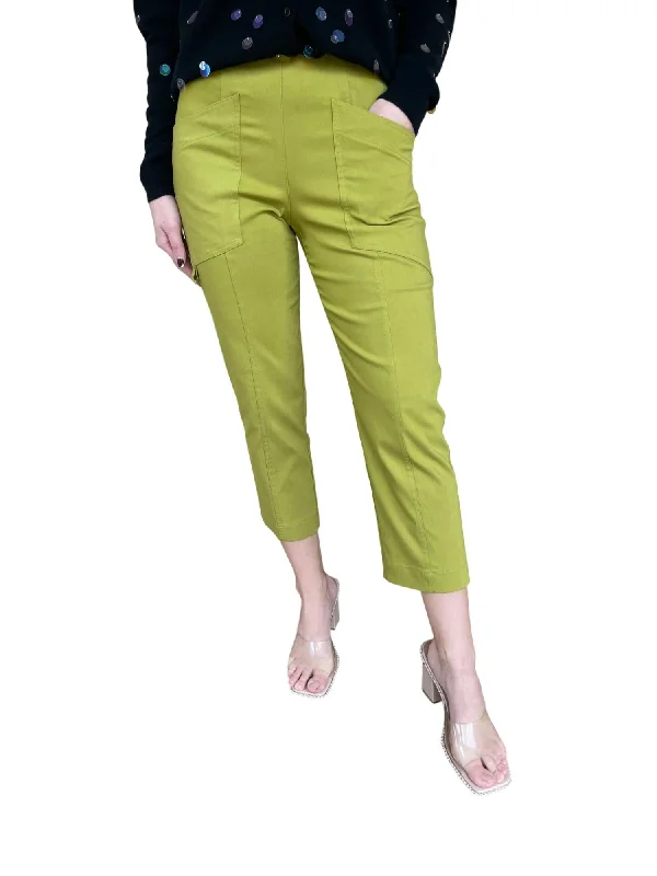 Control Stretch D Ring Crop Cargo Pant In Olive Oil Women's Timeless Attire