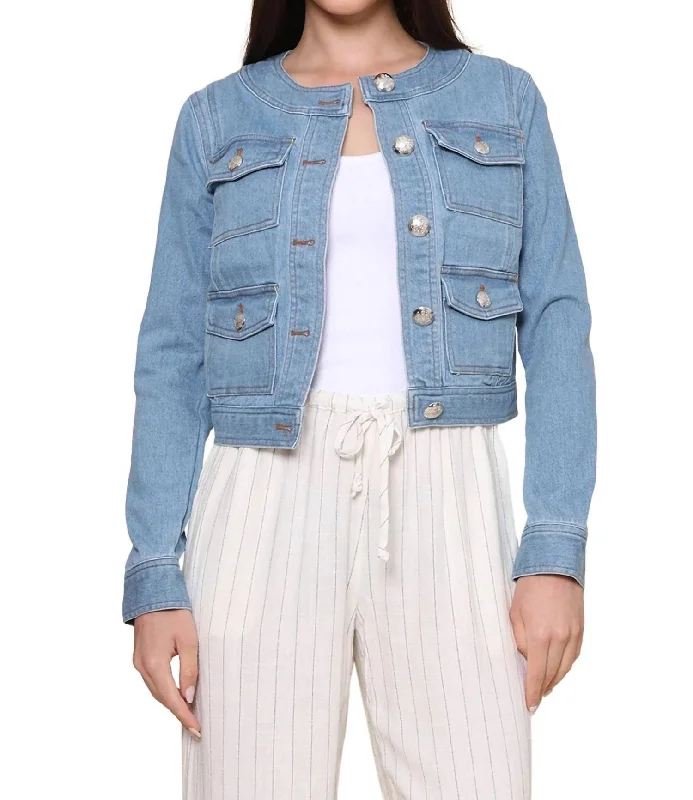 Liam Lady Jacket In Denim Flash Discount