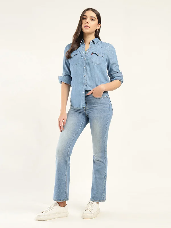 Women's High Rise 725 Slim Bootcut Fit Blue Jeans Women's Comfortable Lounge Garments