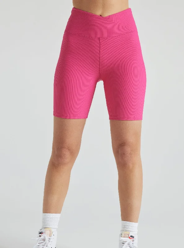 Electric Rib Biker Shorts - Pink Yarrow Comfortable Women's Clothes