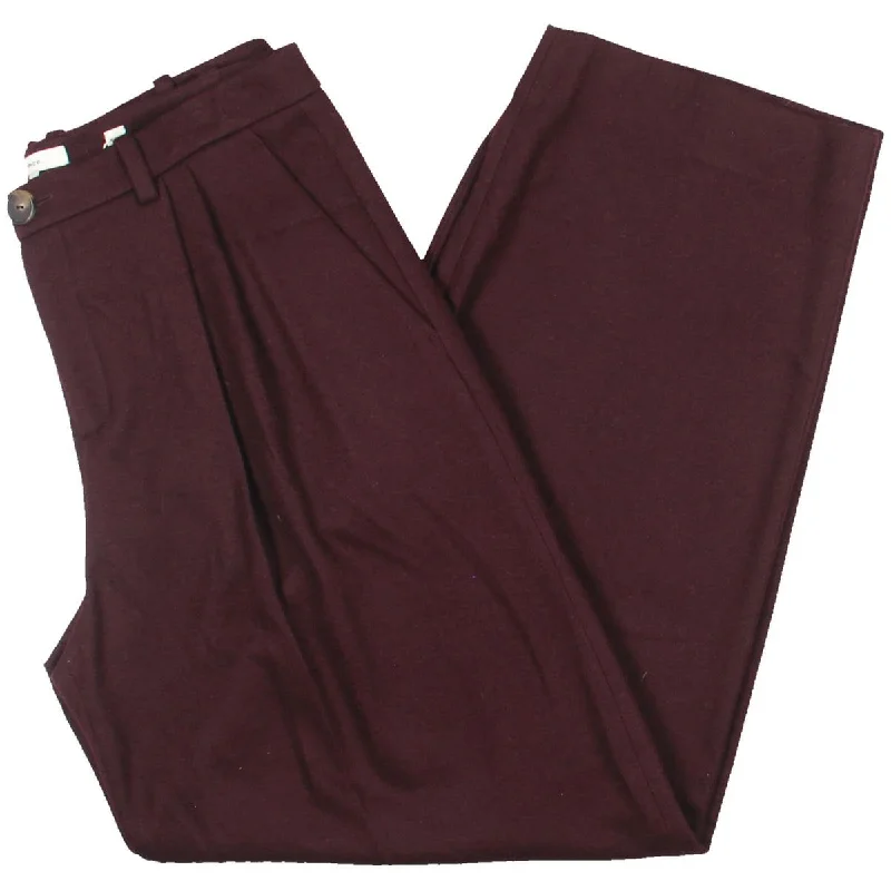 Womens Wool Blend Low Rise Wide Leg Pants Women's Vintage Garments