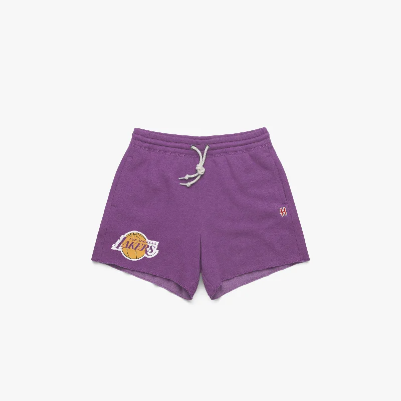 Women's Los Angeles Lakers Logo Sweat Shorts Fashionable Women's Casual Apparel