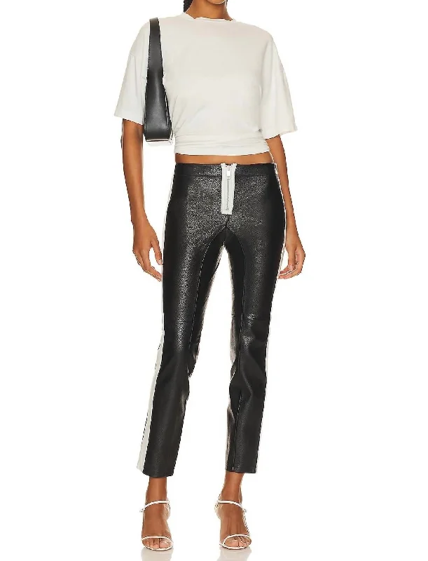 The Leather Moto Pant In Black/white Women's Clothes For Work Events