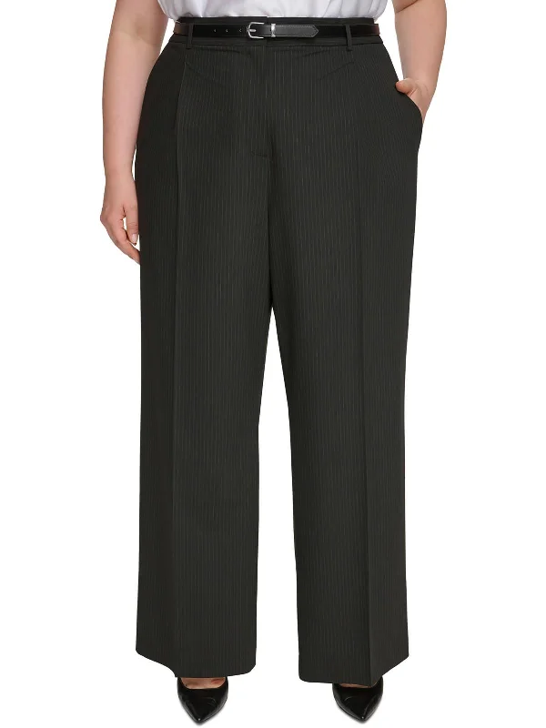 Plus Womens Pleated Business Wide Leg Pants Online Boutique Clothing