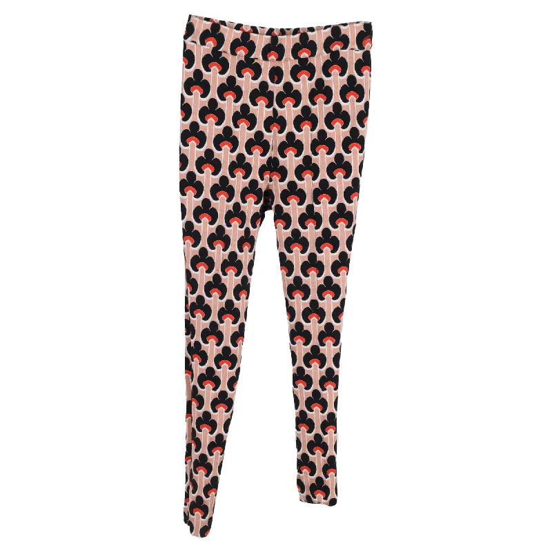 Marni Jacquard-Knit Printed Leggings in Multicolor Cotton Stylish Women's Clothing