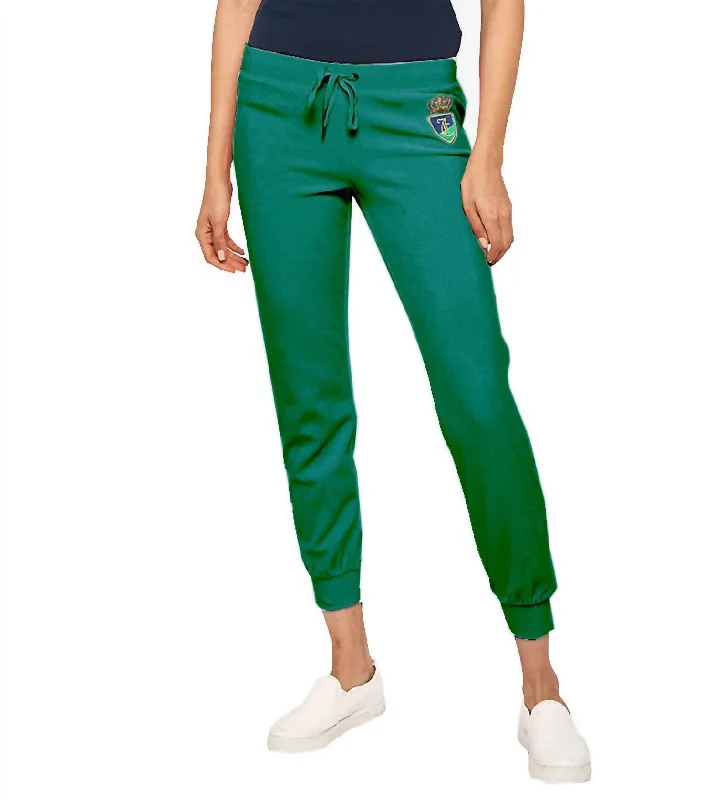 Women's Hatbox Laurex Crest Velour Zuma Pants S In Green Versatile Women's Fashion