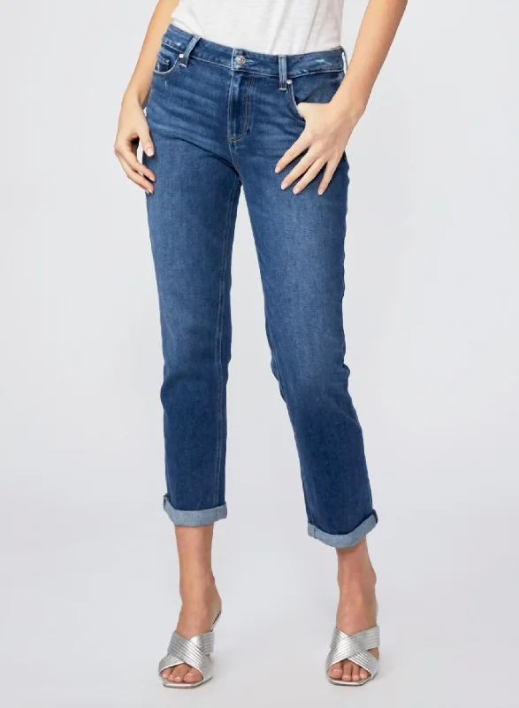 Brigitte Mid-Rise Slim Boyfriend Denim Jeans In Eiffel Women's Comfortable Lounge Attire