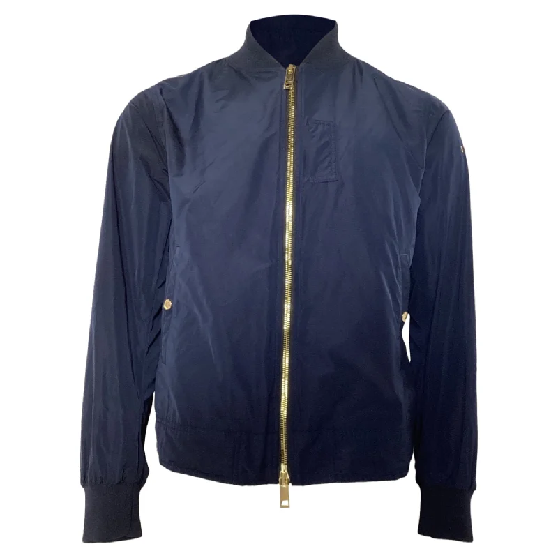 Burberry Shell Bomber Jacket in Blue Polyester Women's Travel Garments