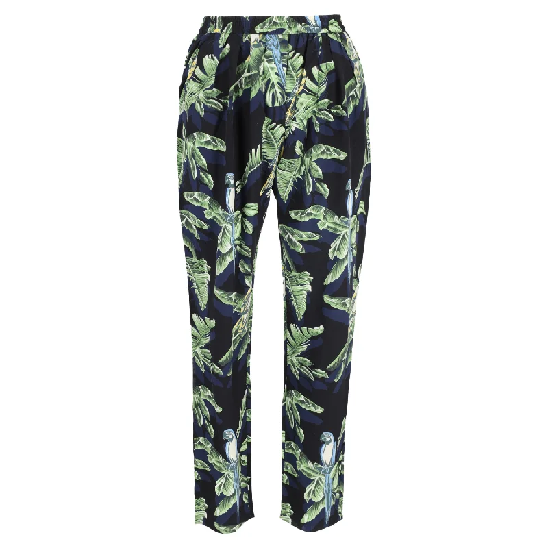 Stella Mccartney Birds Of Paradise Straight-Leg Trousers in Multicolor Silk Classic Women's Apparel