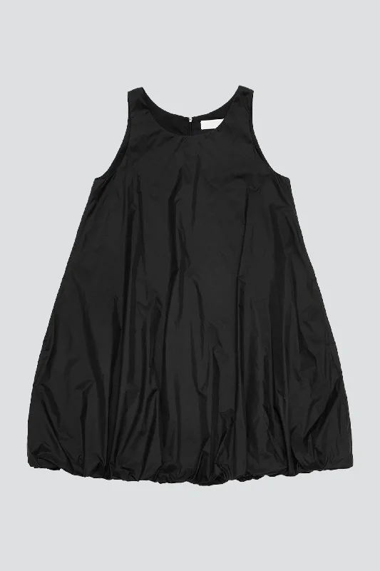 Black Nylon Volume Mini Dress Women's Clothing