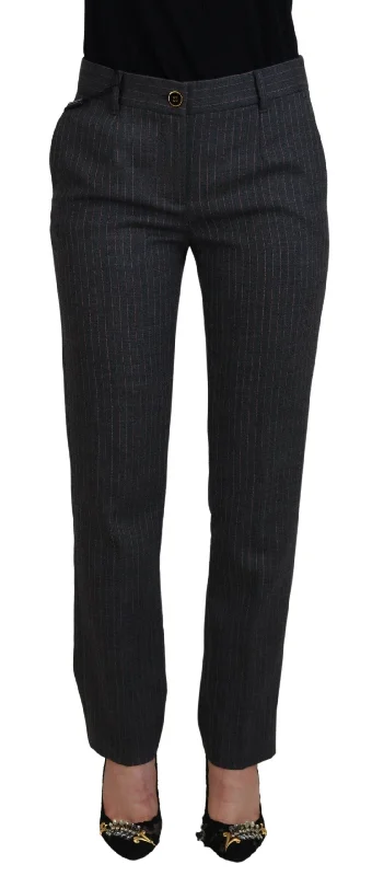 Dolce & Gabbana Elegant  Striped Tape Women's Pants Women's Occasion Wear Apparel