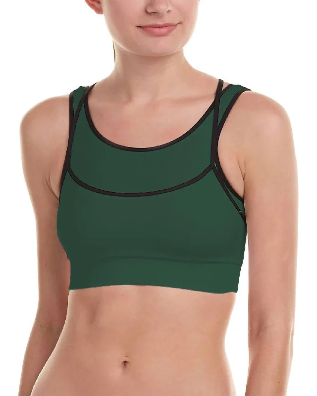 Women Layered Sports Bra In Green Clothes Women