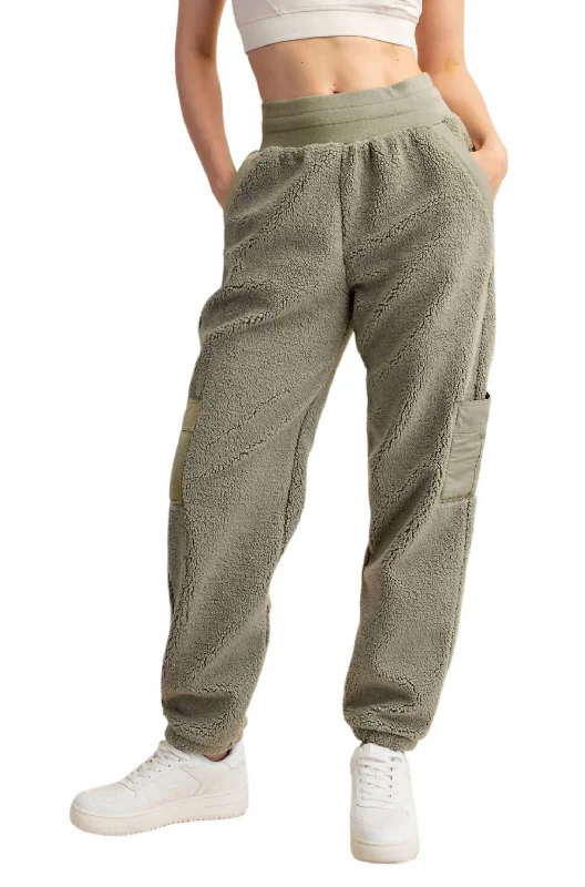 Micro Sherpa Pants In Sage Women's Work Apparel