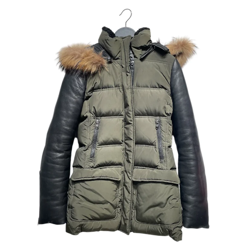 MACKAGE/Puffer Jkt/S/Nylon/GRN/Down Jacket Leather Sleeves Trendy Athleisure Clothing For Women