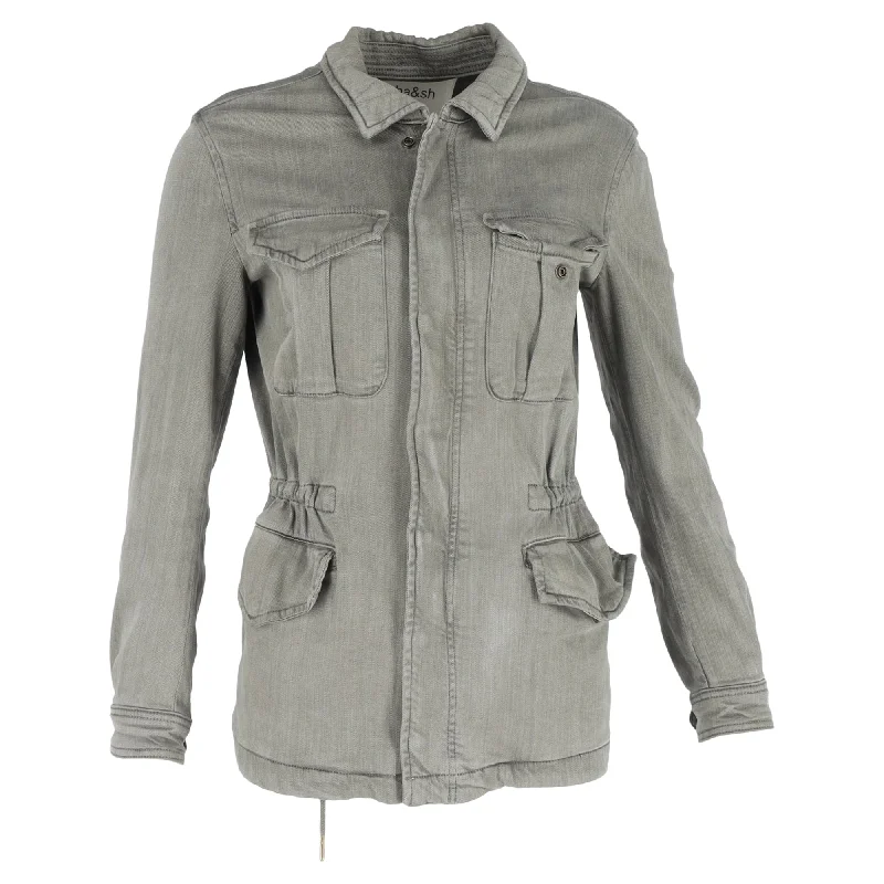 Ba&Sh Utility Jacket in Olive Cotton Women's Elegant Apparel