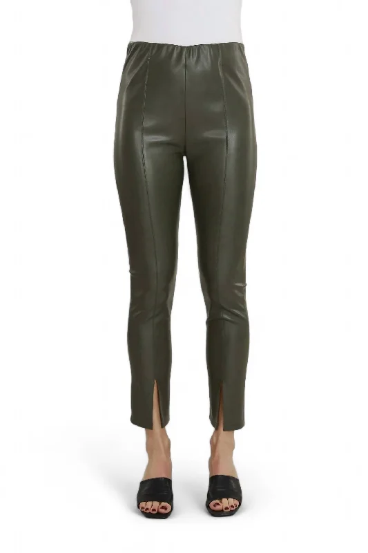 Faux Leather Leggings In Army Top 10 Women's Online Clothing Stores