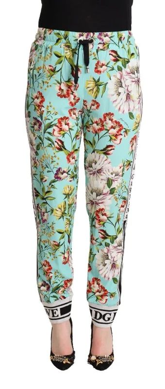 Dolce & Gabbana Floral Viscose Jogger Pants in Women's Rocker Chic Fashion