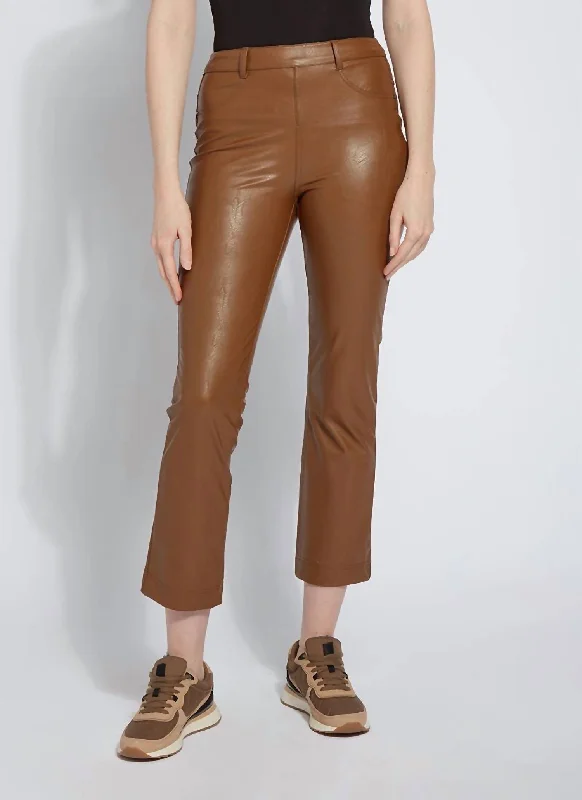 Earthen Leather Pant In Dark Camel Plus-Size Women's Clothing