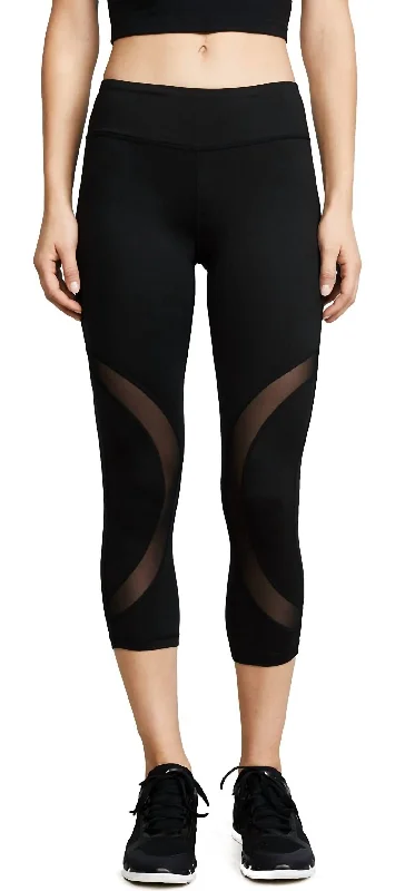 Women Rao Mesh Panels Activewear Leggings In Caviar Trendy Online Boutiques