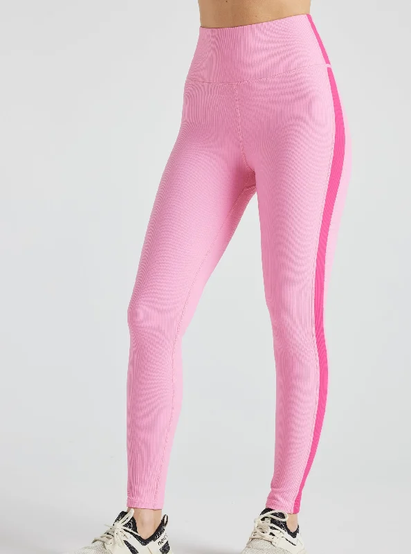 Electric Rib Color Block Legging - Sachet Pink Yarrow Pink Women's Cozy Clothes