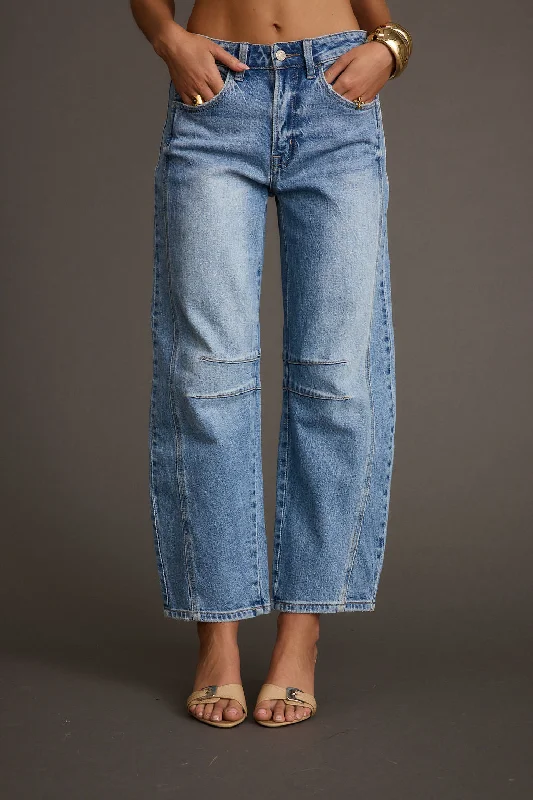 Muse Barrel Denim Jeans Vintage Fashion