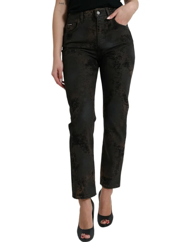 Dolce & Gabbana Chic Boyfriend Mid Waist Stretch Women's Jeans Women's Night-Out Clothes