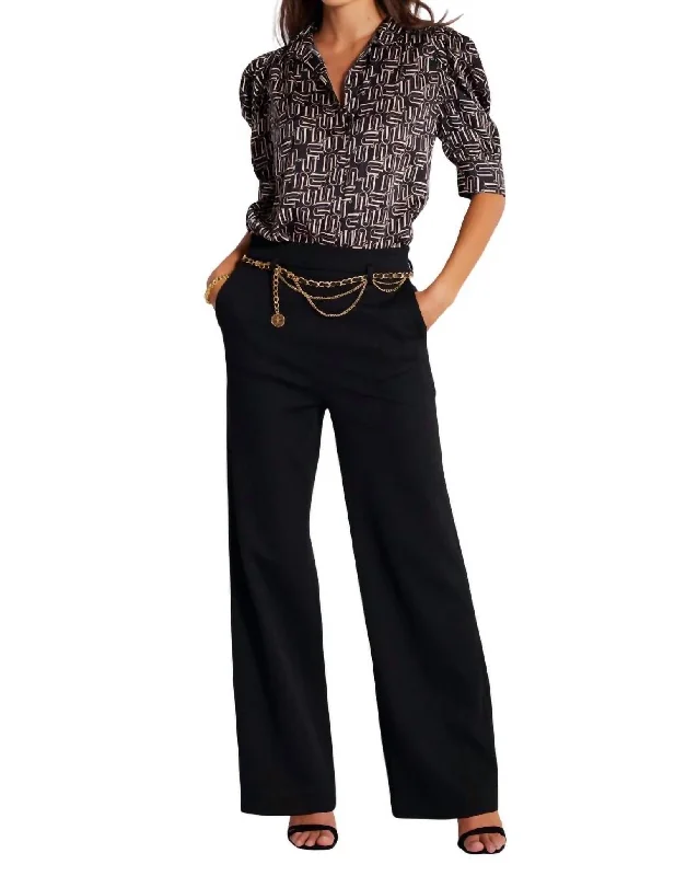 Lara Wide Leg Trouser In Black Affordable Fashion for Women