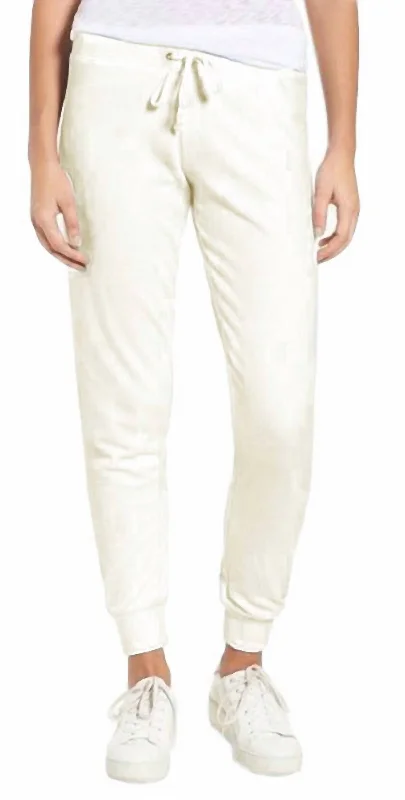 Angel Microterry Zuma Pants In White Casual and Comfortable Outfits