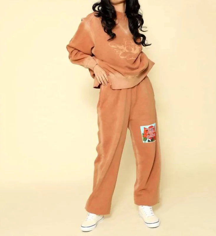 From Another Perspective Sweatpants In Brown Women's Elegant Clothes