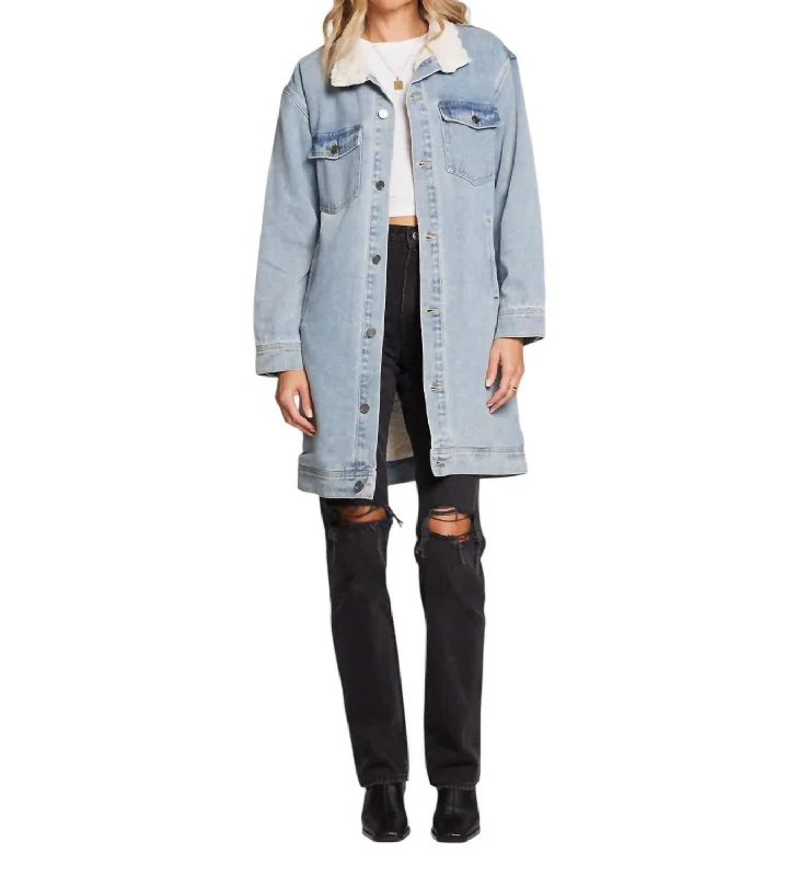 Solace Jacket In Denim Elegant Women's Attire