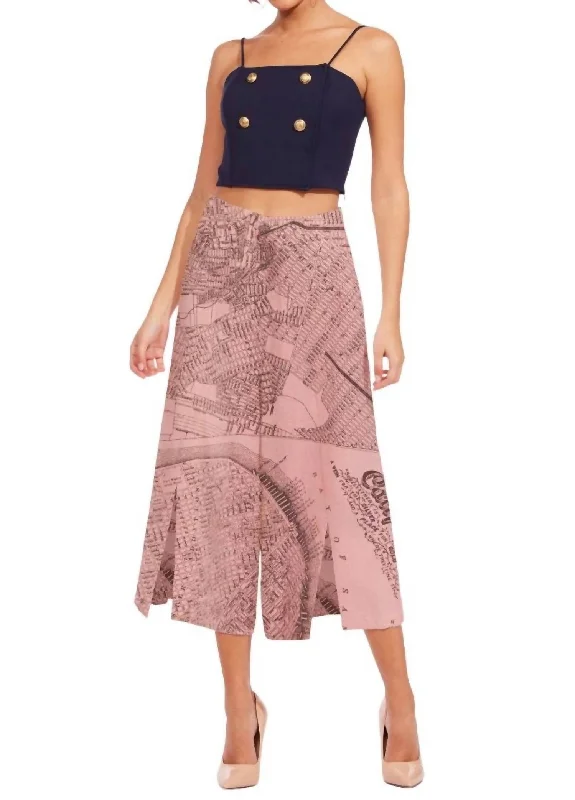 Duval California Map Pant In Pink Map Woman Clothing