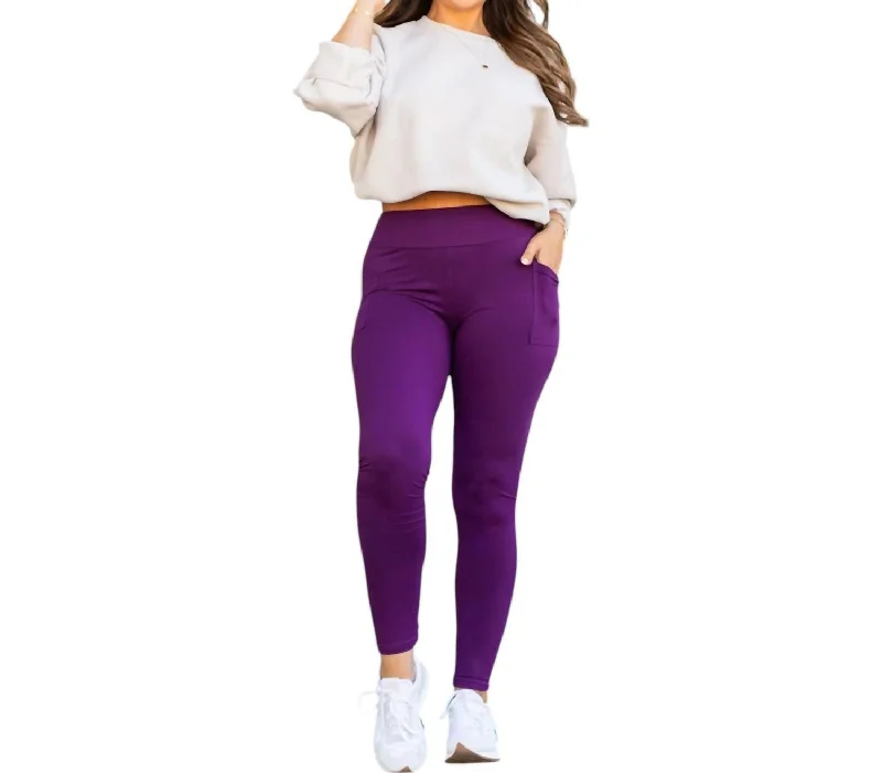 Kinsley Full Length Leggings In Purple Stylish Loungewear for Women