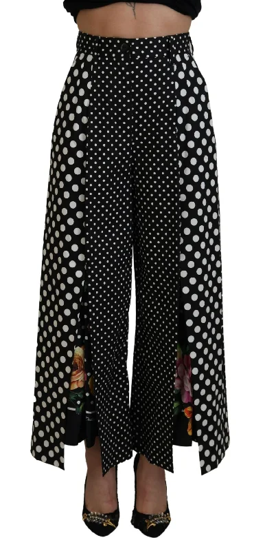 Dolce & Gabbana Elegant High-Waist Polka Dot Women's Pants Women's Transitional Clothes