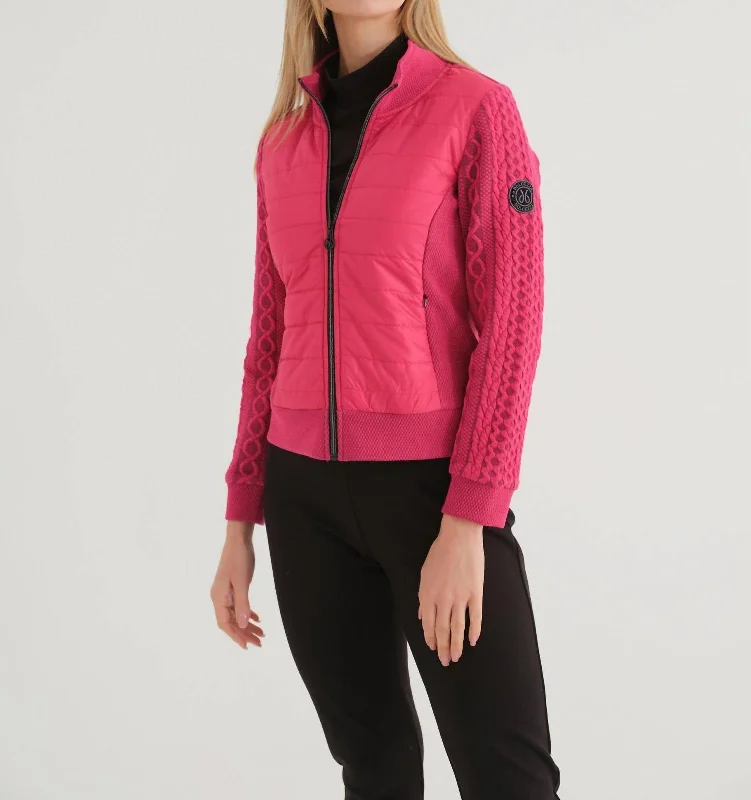 Puffer Jacket In Fuschia Women's Professional Outfit