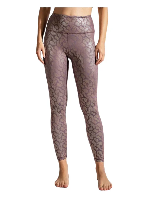 High Waist Leggings In Mauve Clothes For Women