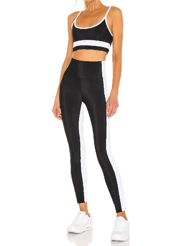 Colorblock Leggings In Black/white Women's Fashion Clothing