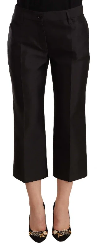 Dolce & Gabbana Chic Silk Cropped Trousers in Timeless Women's Stylish Outerwear Clothing For Women