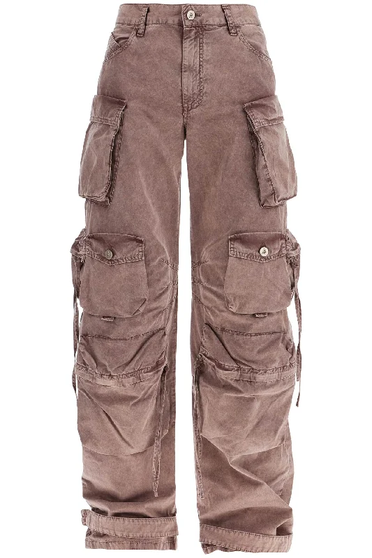 The Attico Women's High-Waisted Wide-Leg Cargo Pants Washed Mauve Fashionable Dresses for Women