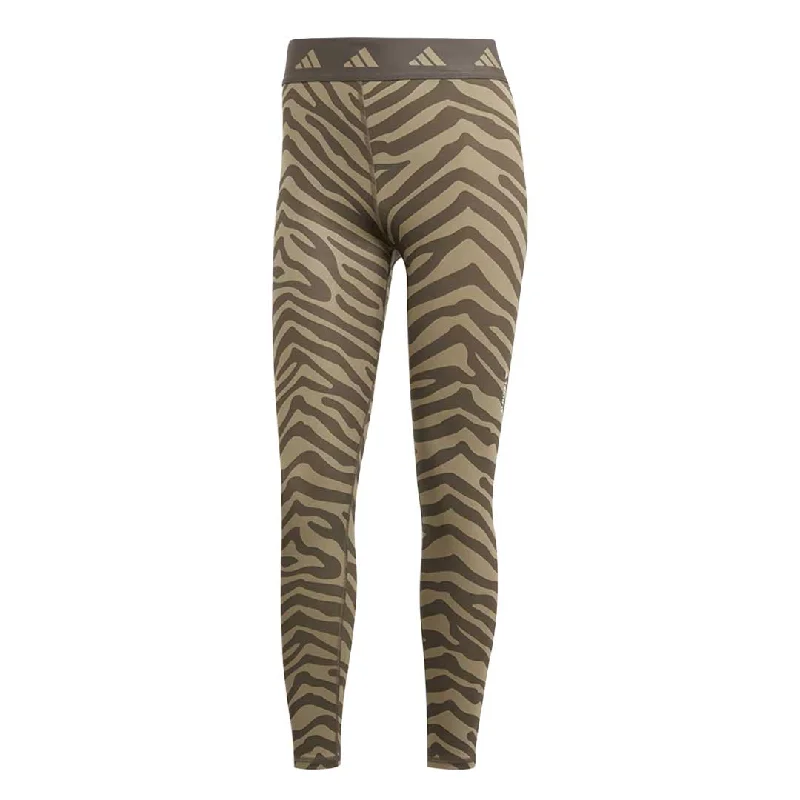 adidas - Women's Hyperglam Techfit High-Waisted 7/8 Zebra Leggings (IB3625) Sales Clothes