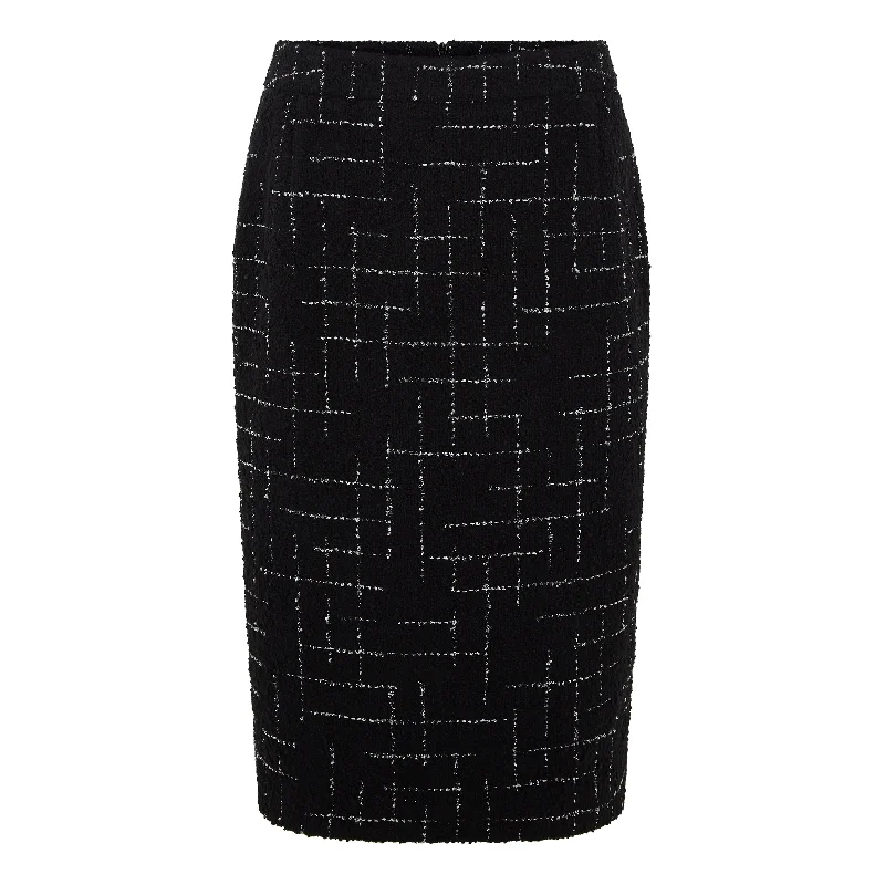 Hope Tailored Glitter Check Wool Skirt Casual Chic Women's Clothes